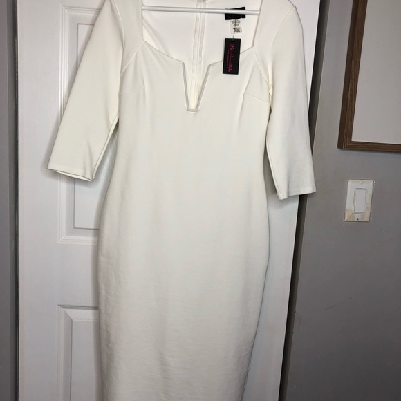 🔥IG fave Hot Miami Styles Ivory BODYCON MIDIDRESS - Picture 3 of 8